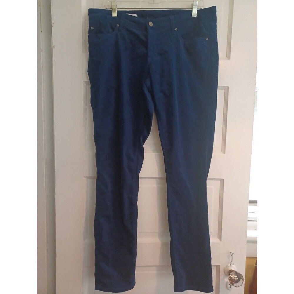 GAP blue velveteen Always Skinny jeans fancy pants womens 32/14 party colorful
